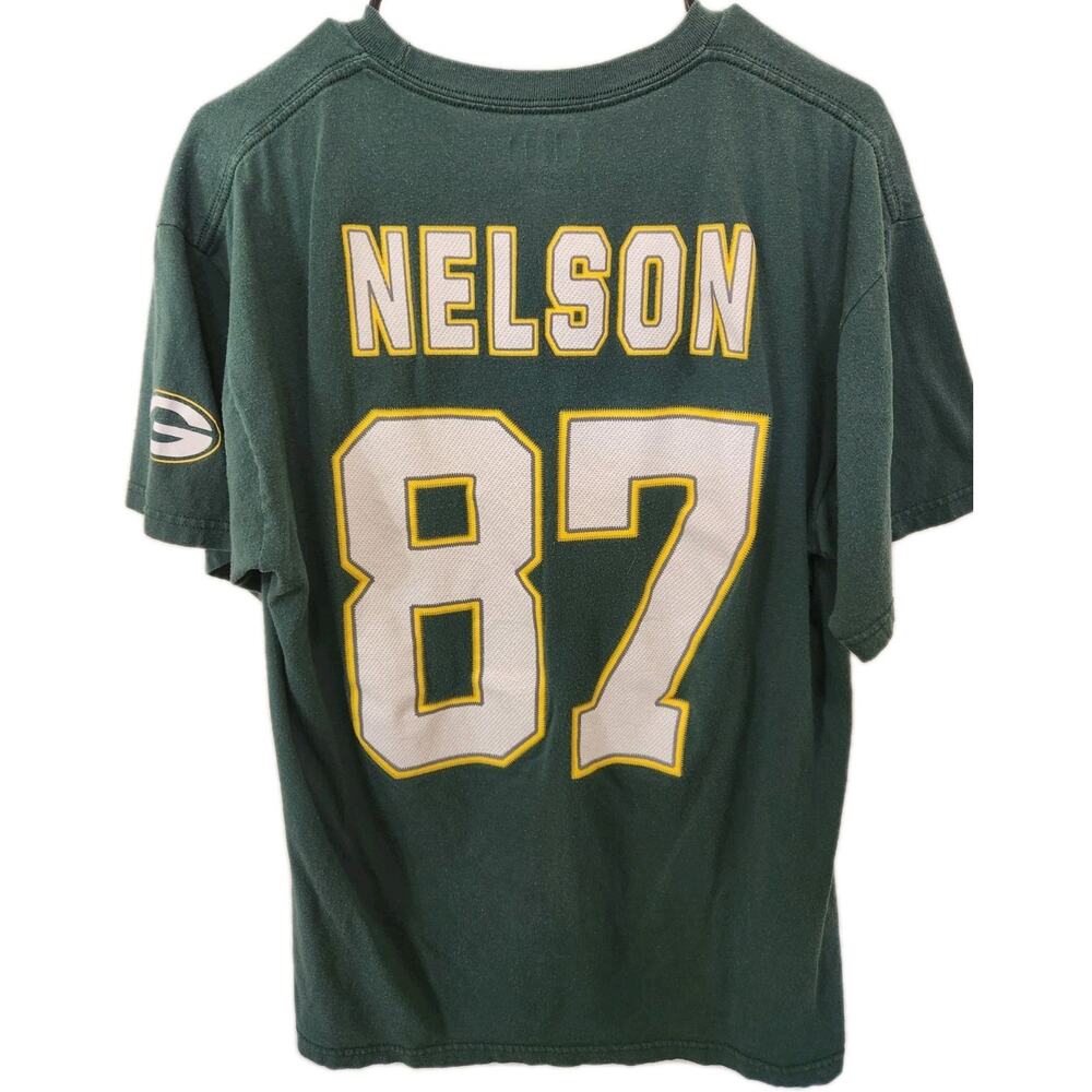 Jordy Nelson Green Bay Packers T Shirt Men's Large L Majestic #87 Vintage 21x26 - Picture 4 of 7